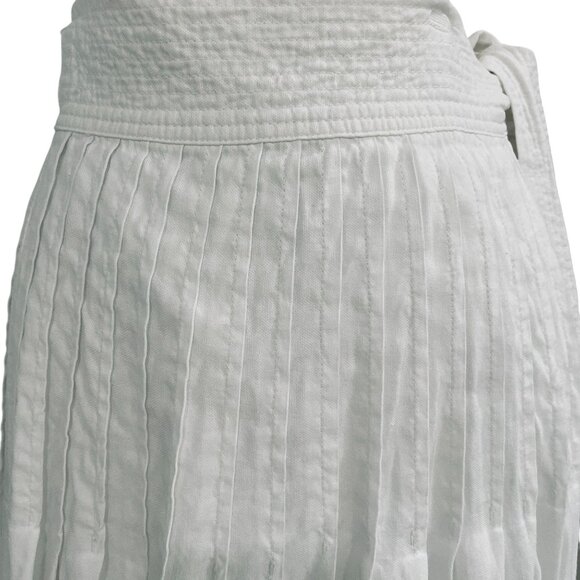 Wilfred White Maxi Skirt SZ M High Waist Pleated Wrap Long Aritzia Boho Chic - Picture 6 of 12